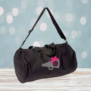 Cheer Monogram Barrel Duffel Bag, Cheerleader Bag, Personalized Duffel Bag, Monogram Duffel Bag, Cheerleader Gear Bag, Monogram Sport Bag