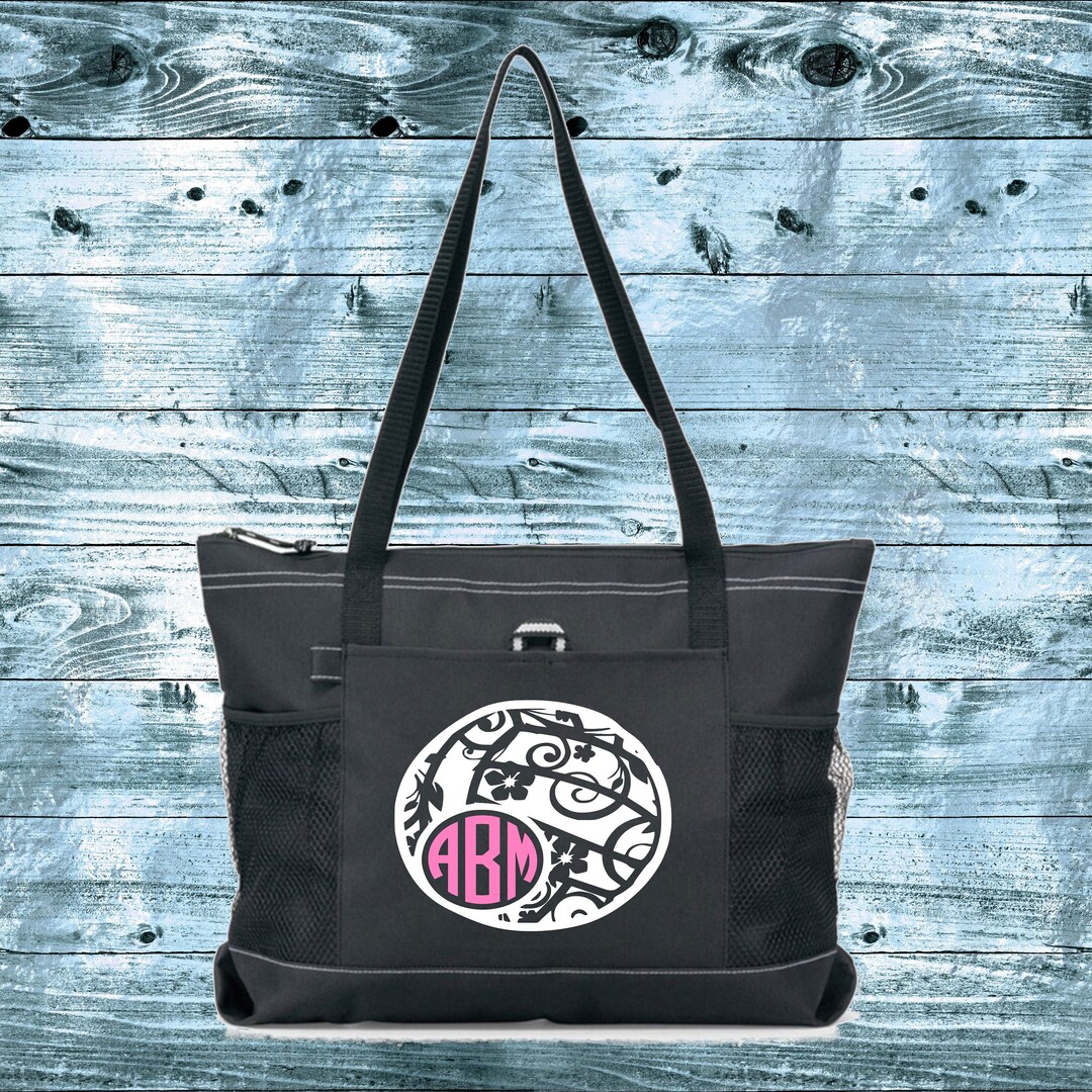 Volleyball Zipper Tote Bag Personalized Tote Bag Volleyball Etsy