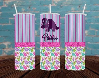 Dinosaur Monogram Stainless Steel Skinny Tumbler
