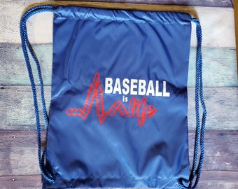 Ready to Ship Baseball Life Drawstring Bag