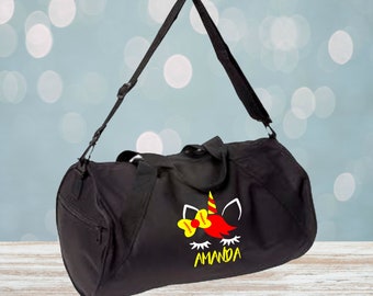 Softball Unicorn Monogram Barrel Duffel Bag