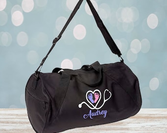 Nurse/Doctor Monogram Barrel Duffel Bag