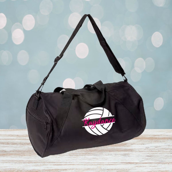 Volleyball Monogram Barrel Duffel Bag, Personalized Duffel Bag, Monogram Volleyball Duffel Bag, Volleyball Travel Bag, Monogram Sports Bag