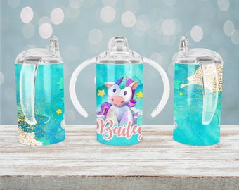 Unicorn Monogram Sippy Cup