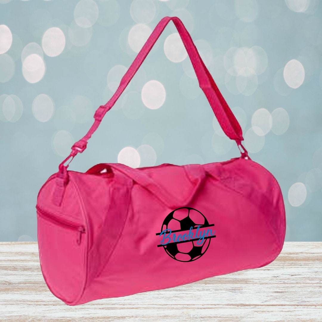 Soccer Monogram Barrel Duffel Bag, Soccer Travel Bag, Personalized