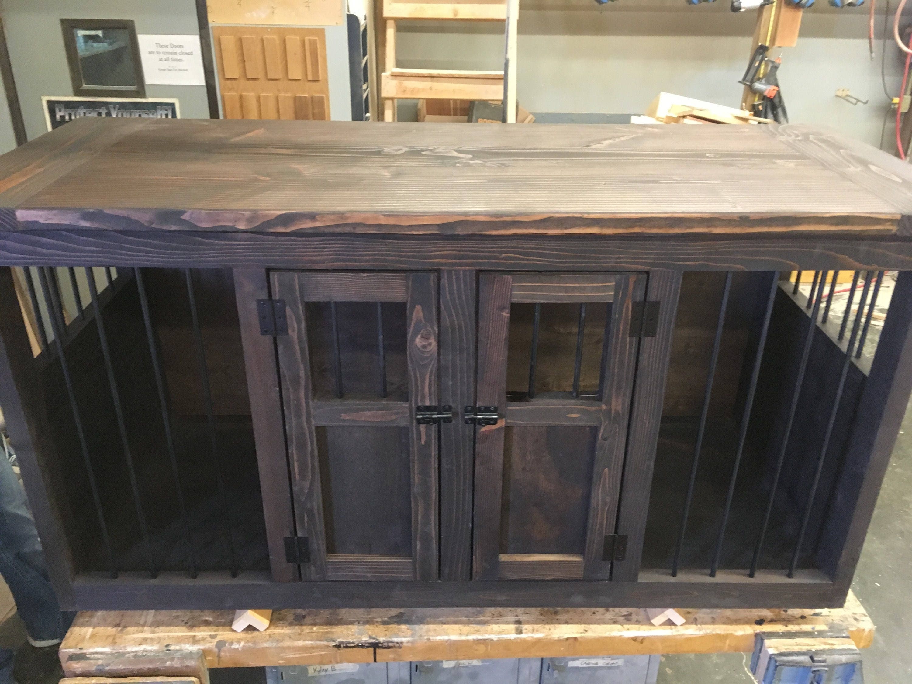 Dog Kennel double dog crate tv console pet furniture Etsy