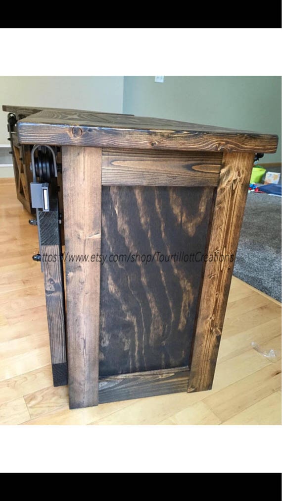 Night Stand Tv Console End Table Barn Door Rustic Etsy