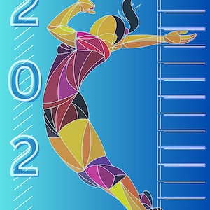 Calendario editable de voleibol de Canva