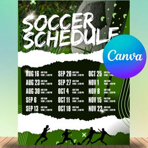 Aanpasbaar Premier bewerkbaar schema voetbalwedstrijden Canva