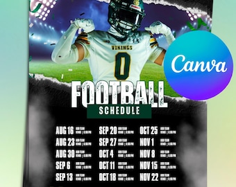 Editable Canva Football Game Schedule