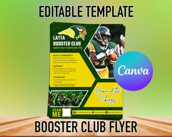Customizable Premier Editable Booster Club Flyer High School Canva