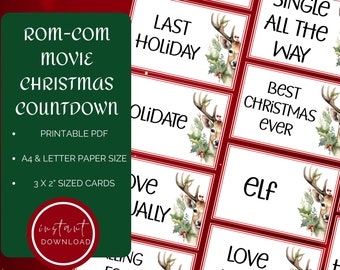 Rom-Com Christmas Advent Calendar for Adults, Family Movie Advent Calendar for Him or Her, Film Christmas Countdown