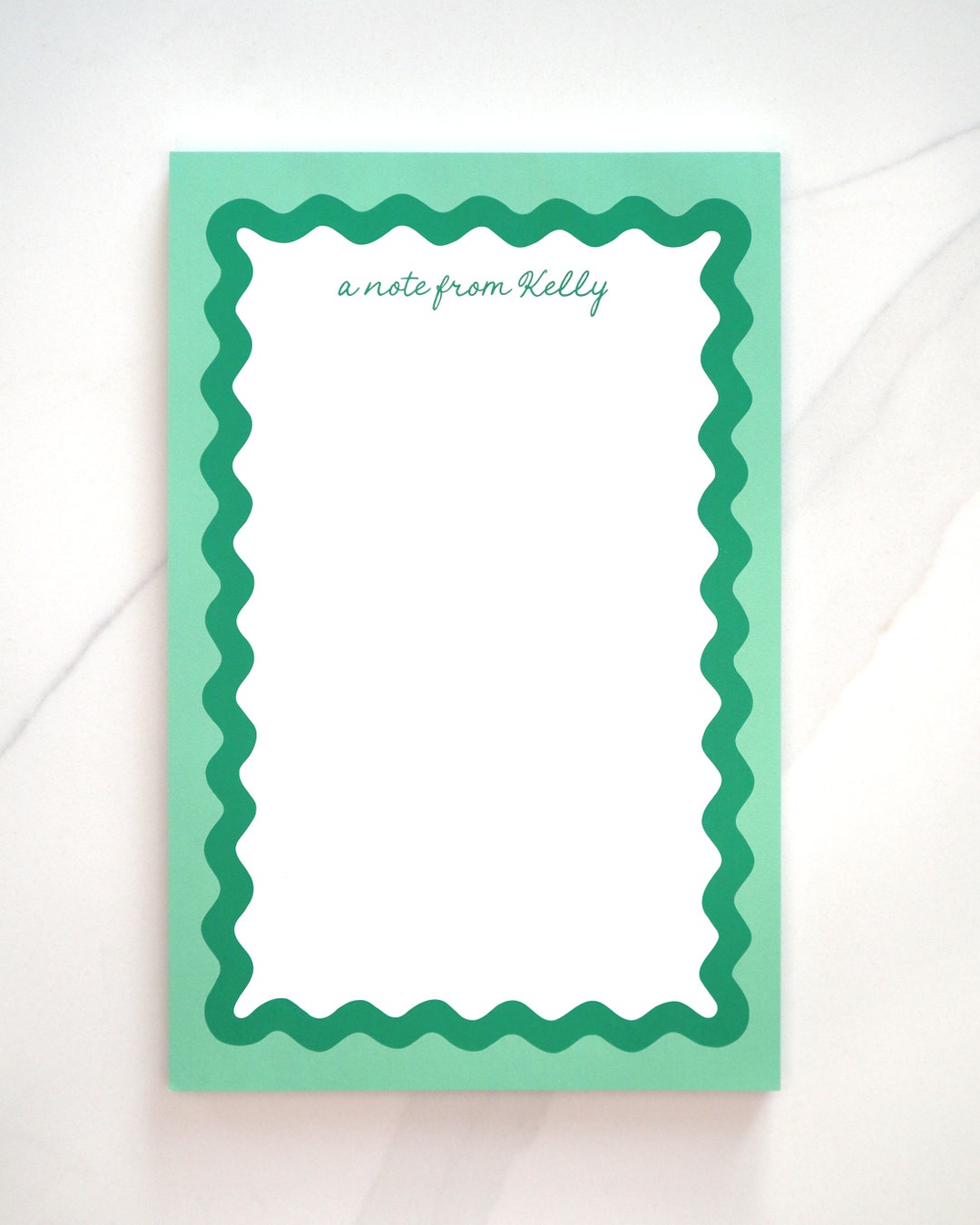 Green Ric Rac Border Personalized Notepad | Ric Rac Border | Kelly Green | 5.5 X 8.5 | 50 ...
