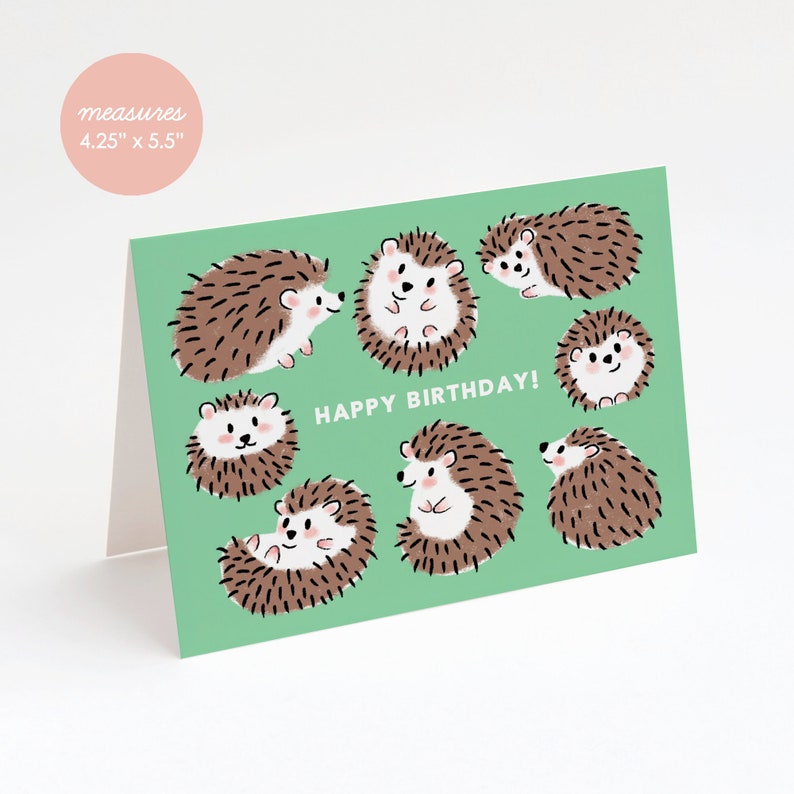 Printable Birthday Card Cute Hedgehogs Birthday Card - Etsy