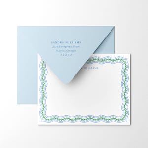 Personalized Notecards | Ivy Vine Watercolor | Curvy Decorative Border ...