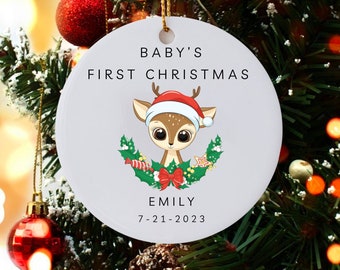 Baby's First Christmas Ornament 2023 Personalized Baby 1st Christmas Gift Custom New Baby Gift Baby's First Christmas Ornament  Personalized