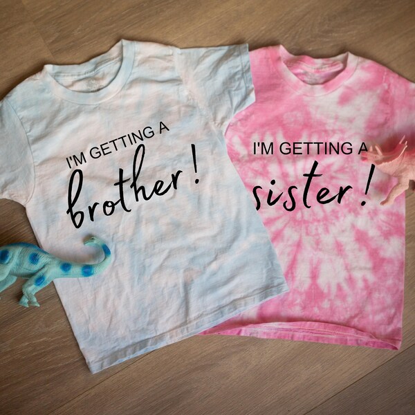 Tie Dye Gender Reveal Idea for Summer - Toddler Kids Sibling Shirt Set Little Brother Little Sister