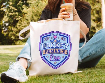Hockey Romance Era Book Tote Bag, Bookish Cotton Tote for Readers, Book Bag, Gift for Book Lovers, Spicy Romance Book Readers Tote Bag