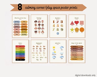 Bilingual Calming Corner Prints – Spanish English Educational Posters (Digital Download)