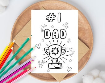 Number One Dad Malkarte - Vatertagsgeschenk zum Ausdrucken (Digitaler Download)