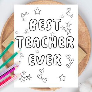 Apreciação do professor Melhor presente de todos os tempos para professores - Presente artesanal para professores DIY - Cartão para colorir do aluno Download digital para impressão