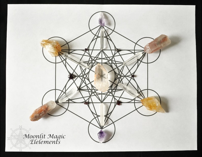 Printable Crystal Grids 4 Pack Sacred Geometry Mandala image relating to Printable Crystal Grid identify Printable Crystal Grids 4 Pack Sacred Geometry Mandala
