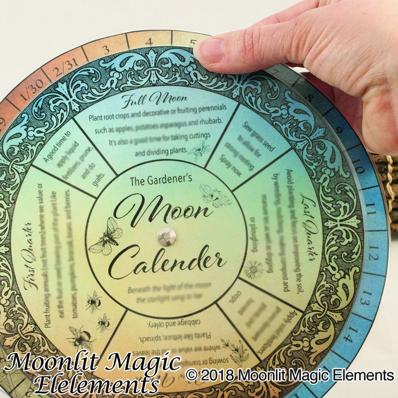 Gardener's Moon Calendar Laminated Etsy