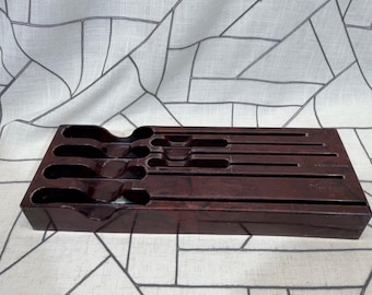Cutco Knife Tray 15.5" Brown Marbled Vintage In-Drawer Cutlery Organizer 40