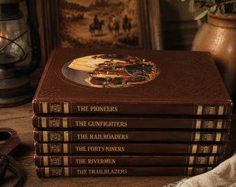 Time Life The Old West Series Set of 6 Brown Faux Leather Hardcover Books