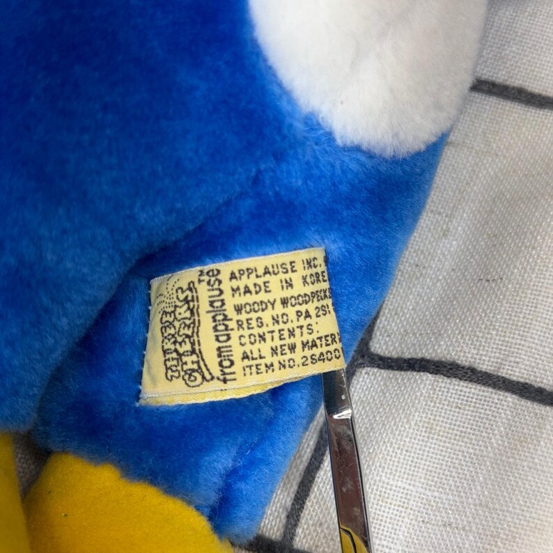 Applause Woody Woodpecker Plush 12" Blue Red Vintage Walter Lantz Toy image 6