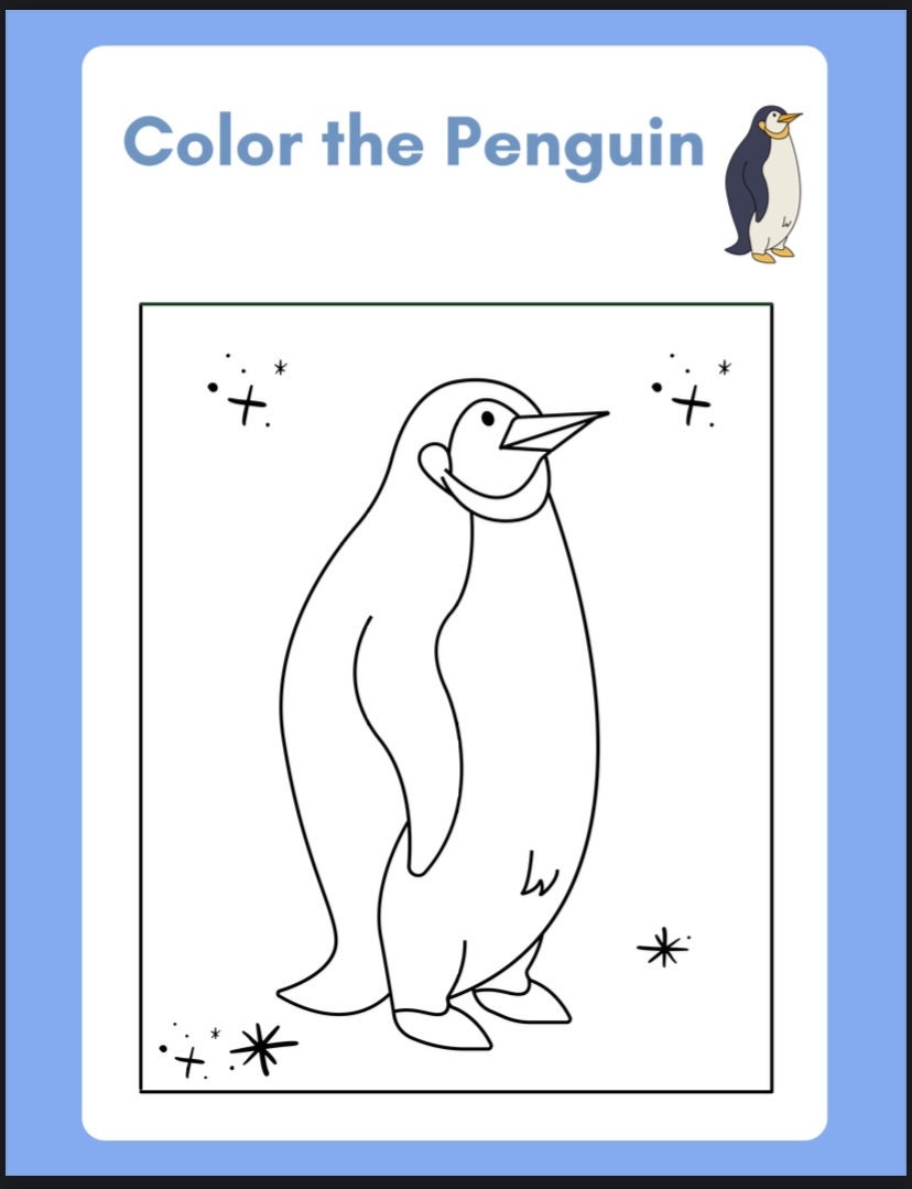 Arctic Animals Coloring Book Etsy
