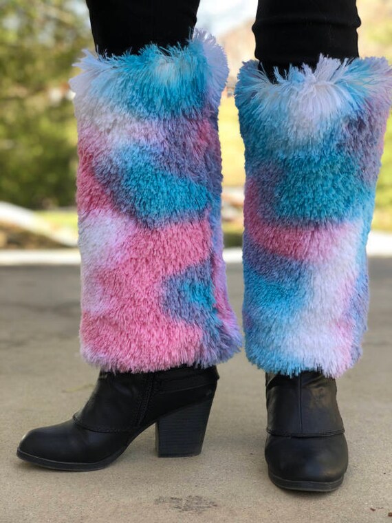 cotton candy fur boots