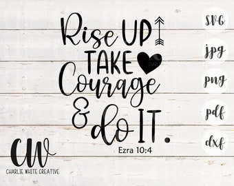 Bible Verse SVG Courage SVG Faith Cut File Bible Verse Commercial Use SVG Instant Download