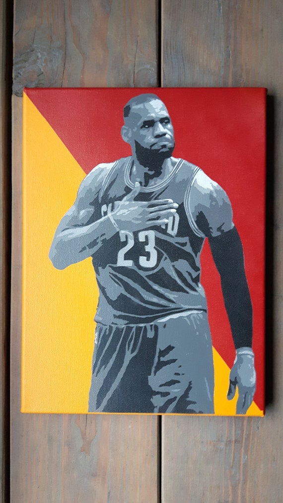 Items similar to LeBron James Canvas Stencil Art on Etsy