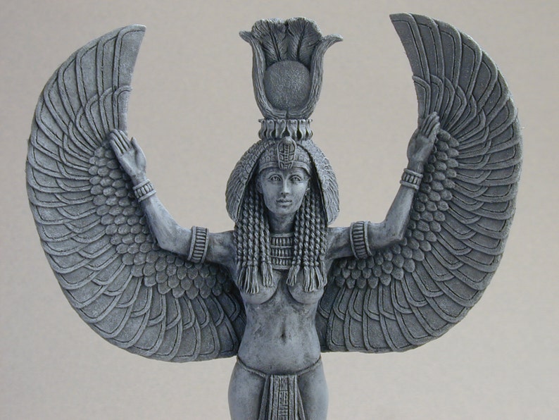 Isis Egyptian Mother Goddess Statue Sculpture. Ancient Egypt. Egyptology. image 1