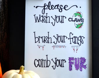 Halloween Bathroom- Halloween Printables/Instant Download Home Decor