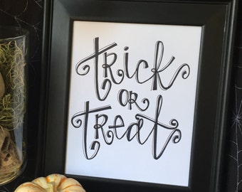 trick or treat!- Halloween Printable/Instant download Home Decor
