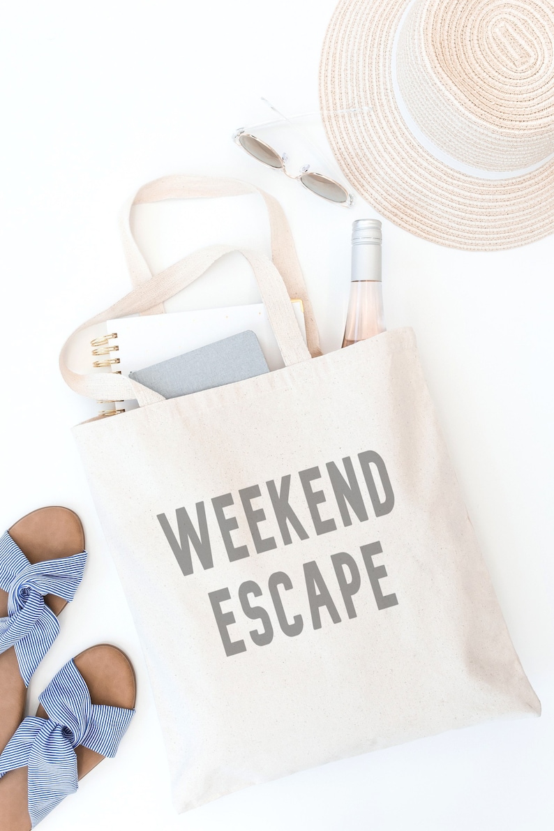 Weekend Escape canvas tote bag- travel bags tote bags