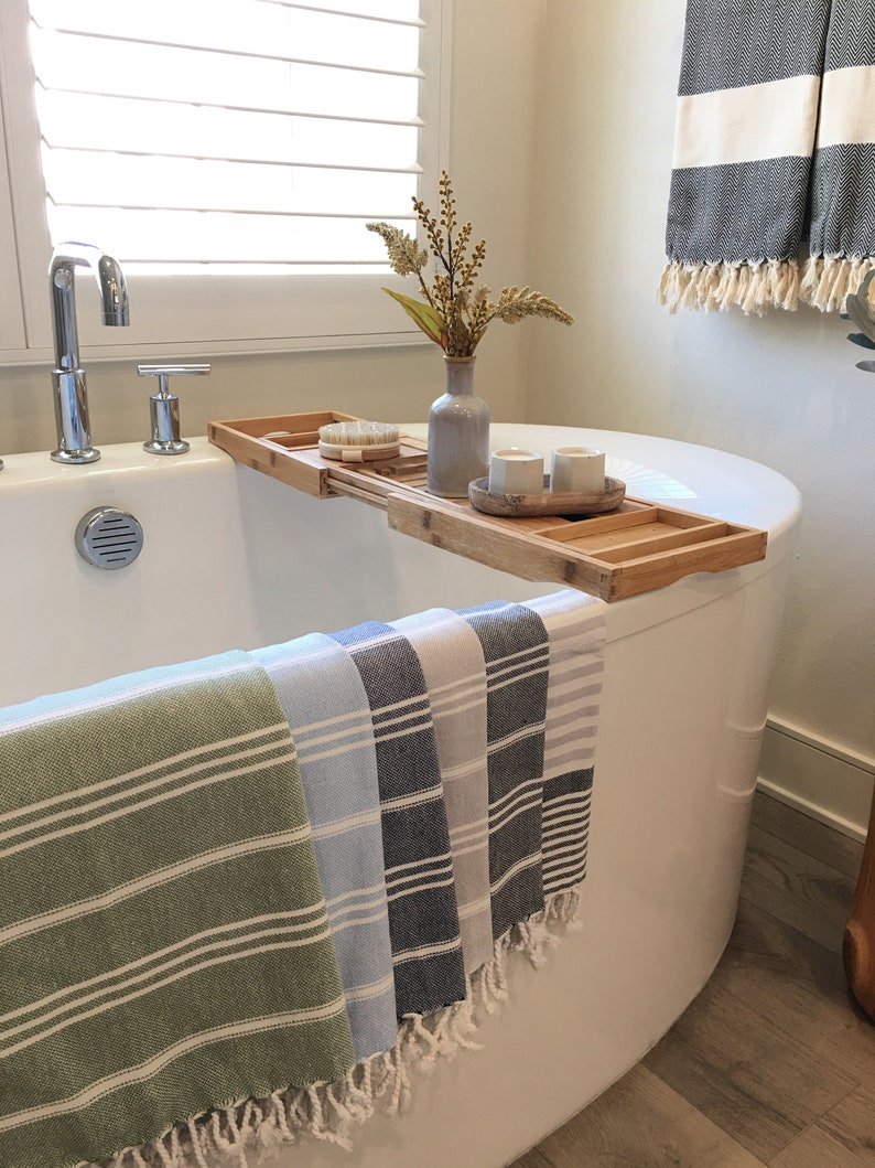 Navy Blue/white Turkish Hand Towel Etsy