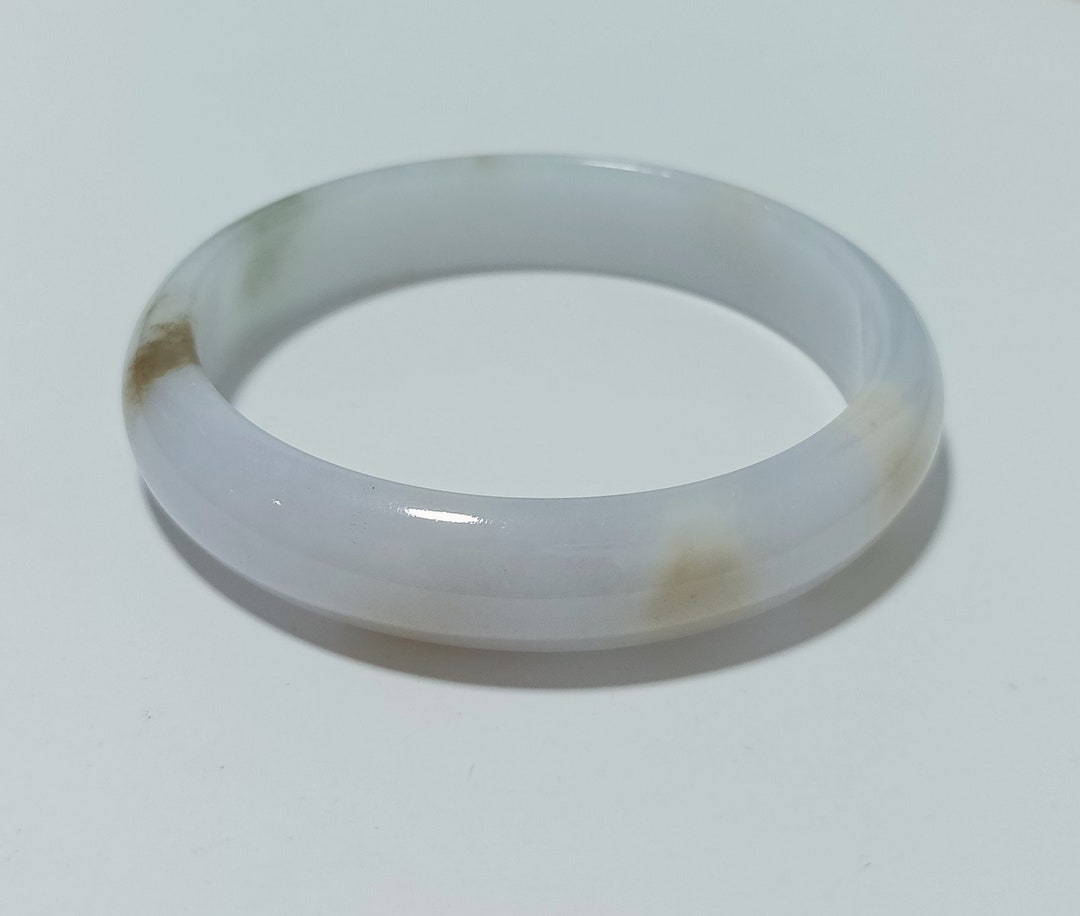 Translucent Blue Clouds Jadeite D-shape Bangle 55.6mm - Etsy