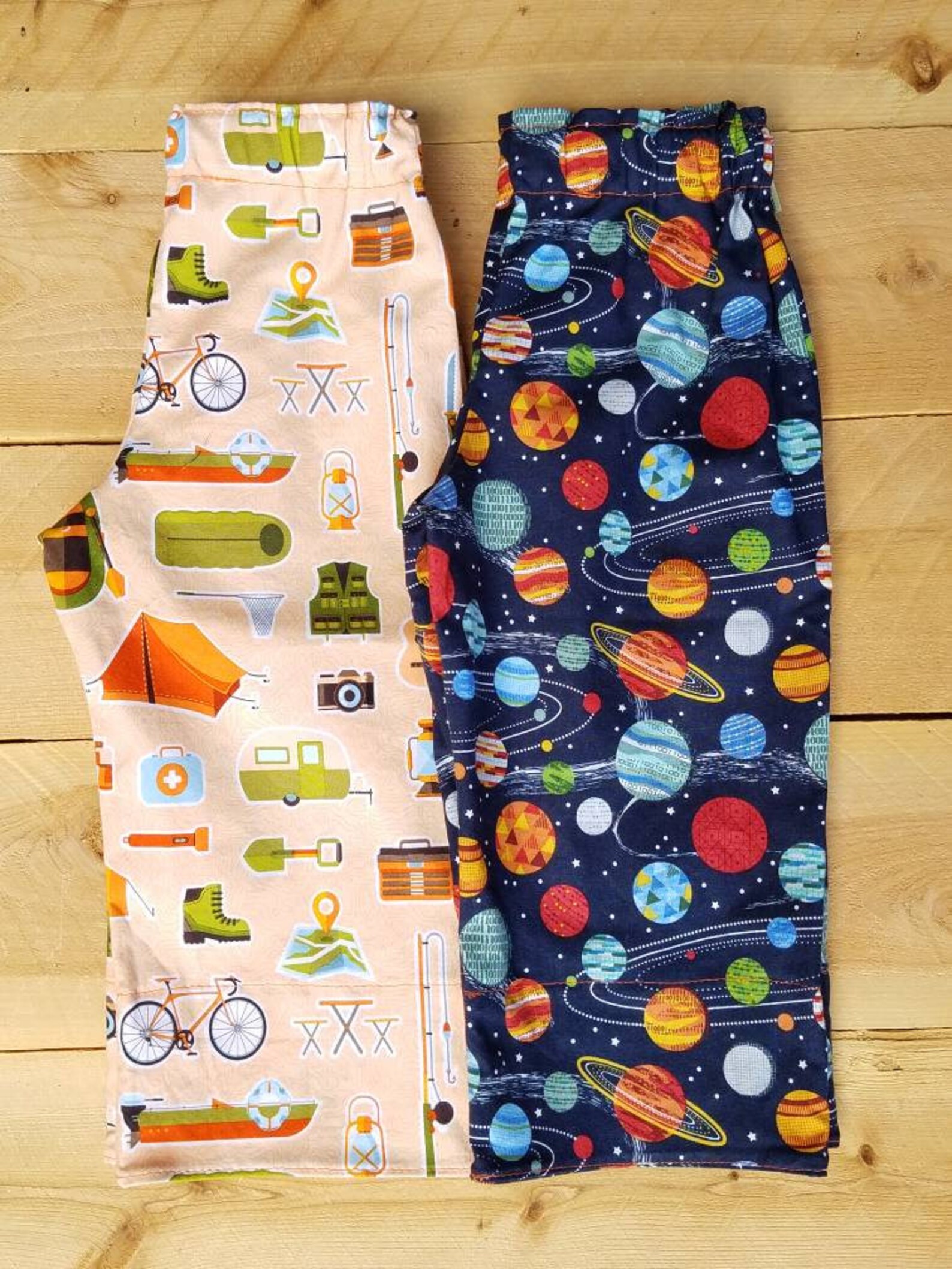Camping Theme Pants for Boys or Girls. Lounge Pants With Camping or