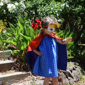 Wonder Woman inspired toddler dress blue stars pillow case toddler dress. 4th of July Patriotic toddler dress. Blue toddler dress image 2