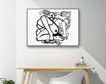 Originele zeefdruk "LEGS DAY" | Beperkte editie, 50X70 cm, Vrouwelijke kunstprint, kunstprint, wanddecoratie, woondecoratie