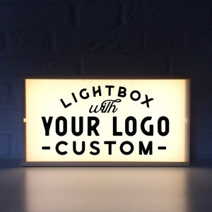 Light box with custom logo custom light box perzonalized lightbox quote logo lightbox logo sign custom sign lighted sign image 1