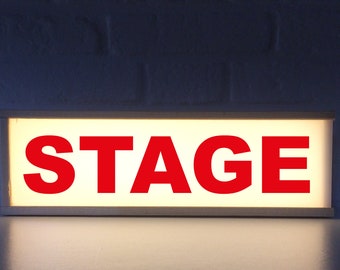 STAGE sign - stage lightbox - stage light box - broadcast sign - light sign stage lightbox - Lighted sign stage - red