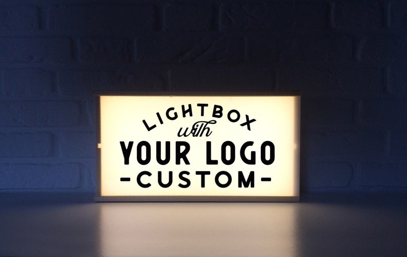 Light box with custom logo custom light box perzonalized lightbox quote logo lightbox logo sign custom sign lighted sign image 1
