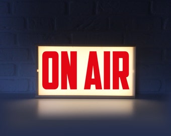 On Air Lightbox – Upcycled Wine Box Podcast Sign