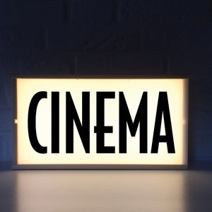 Cinema lightbox - cinema sign - gift for movie lovers - retro cinema sign - old school