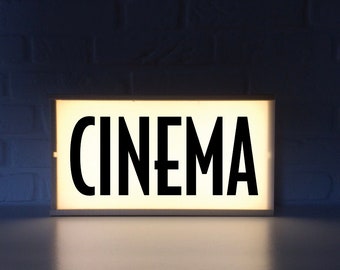 Cinema lightbox - cinema sign - gift for movie lovers - retro cinema sign - old school