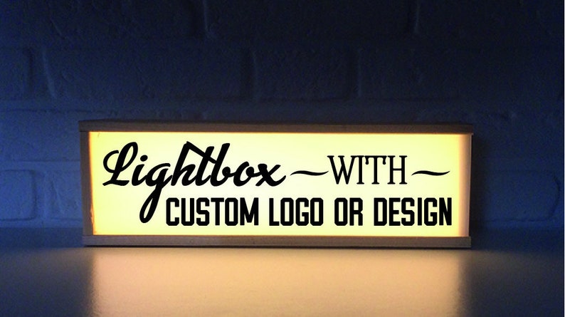 Light box with custom logo custom light box perzonalized lightbox quote logo lightbox logo sign custom sign lighted sign image 1